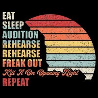 Retro Vintage Theater Geek Musical Life Eat Sleep Theatre Women's Crop Top Tee