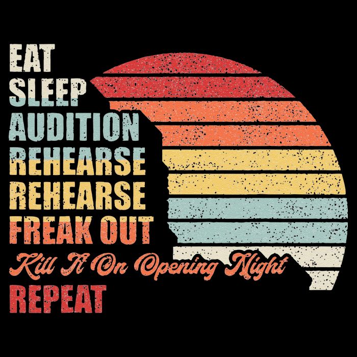 Retro Vintage Theater Geek Musical Life Eat Sleep Theatre Women's Crop Top Tee