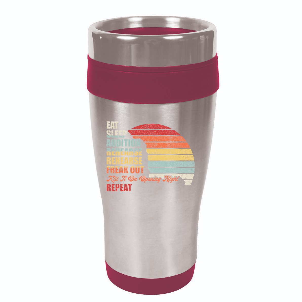 Retro Vintage Theater Geek Musical Life Eat Sleep Theatre 16oz Travel Tumbler