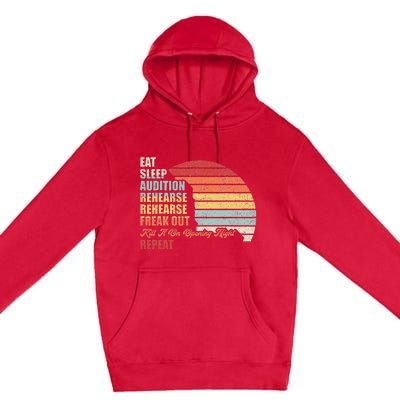 Retro Vintage Theater Geek Musical Life Eat Sleep Theatre Premium Pullover Hoodie