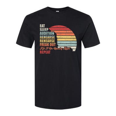 Retro Vintage Theater Geek Musical Life Eat Sleep Theatre Softstyle® CVC T-Shirt