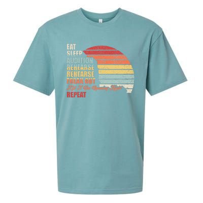 Retro Vintage Theater Geek Musical Life Eat Sleep Theatre Sueded Cloud Jersey T-Shirt