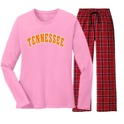 Retro Vintage Tennessee State Souvenir Gift Of Oklahoma Gift Women's Long Sleeve Flannel Pajama Set 