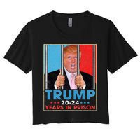 Retro Vintage Trump 20 24 Years In Prison Funny Anti Trump Women's Crop Top Tee