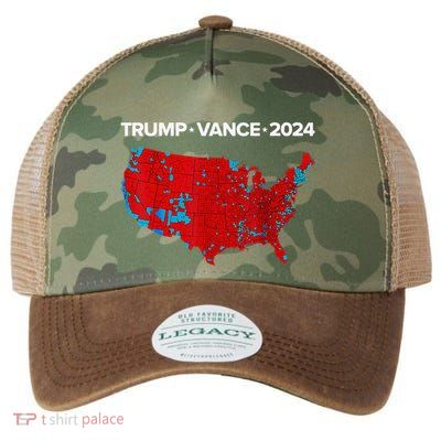 Retro Vintage Trump Vance 2024 Electoral Map Legacy Tie Dye Trucker Hat