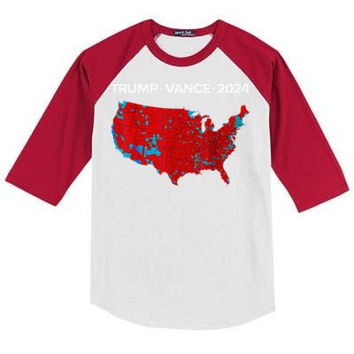 Retro Vintage Trump Vance 2024 Electoral Map Kids Colorblock Raglan Jersey