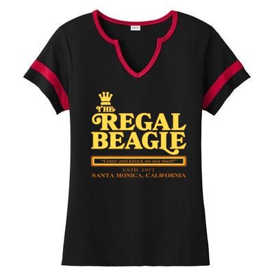 Retro Vintage The Regal Beagle ESTD 1977 Santa Monica California Ladies Halftime Notch Neck Tee