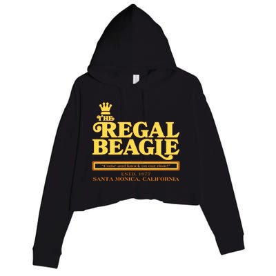 Retro Vintage The Regal Beagle ESTD 1977 Santa Monica California Crop Fleece Hoodie