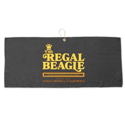 Retro Vintage The Regal Beagle ESTD 1977 Santa Monica California Large Microfiber Waffle Golf Towel