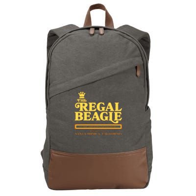 Retro Vintage The Regal Beagle ESTD 1977 Santa Monica California Cotton Canvas Backpack