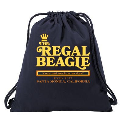 Retro Vintage The Regal Beagle ESTD 1977 Santa Monica California Drawstring Bag