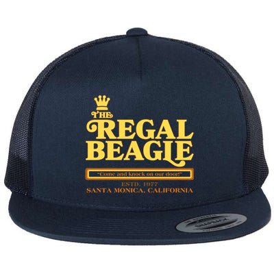 Retro Vintage The Regal Beagle ESTD 1977 Santa Monica California Flat Bill Trucker Hat