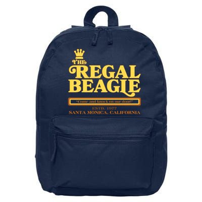 Retro Vintage The Regal Beagle ESTD 1977 Santa Monica California 16 in Basic Backpack