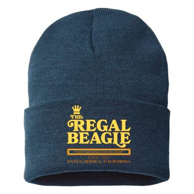 Retro Vintage The Regal Beagle ESTD 1977 Santa Monica California Sustainable Knit Beanie