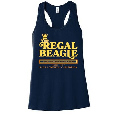 Retro Vintage The Regal Beagle ESTD 1977 Santa Monica California Women's Racerback Tank