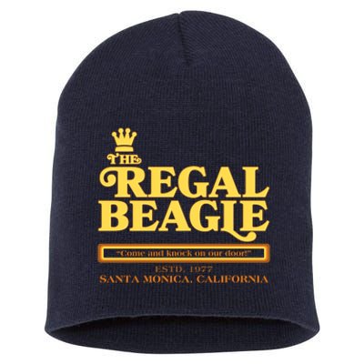 Retro Vintage The Regal Beagle ESTD 1977 Santa Monica California Short Acrylic Beanie