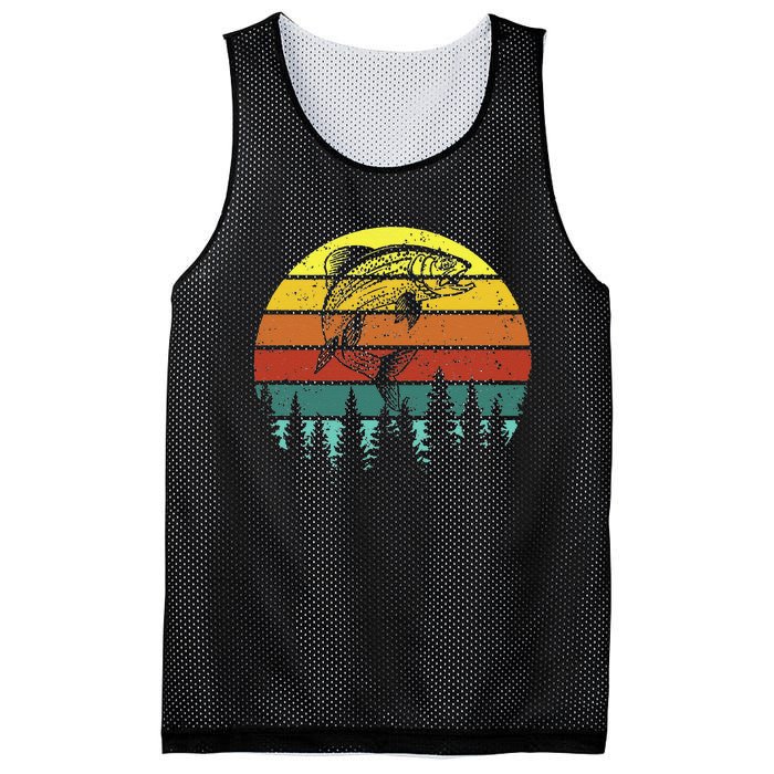 Retro Vintage Trout Fishing Angler Christmas Birthday Gift Mesh Reversible Basketball Jersey Tank