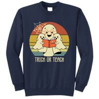 Retro Vintage Trick Or Teach Halloween Teacher Ghost Books Sweatshirt