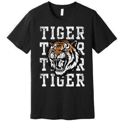 Retro Vintage Tiger Pride Tiger Mascot School Sports Team Premium T-Shirt