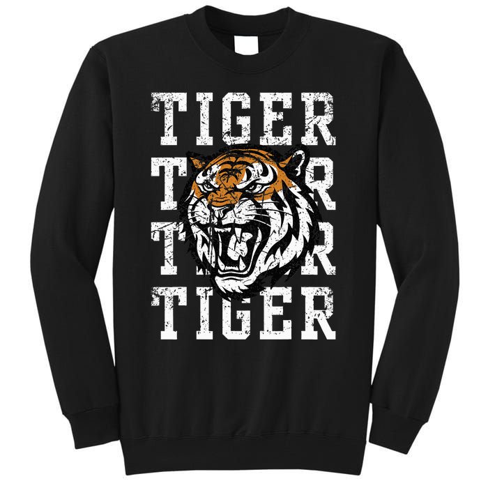 Retro Vintage Tiger Pride Tiger Mascot School Sports Team Tall Sweatshirt