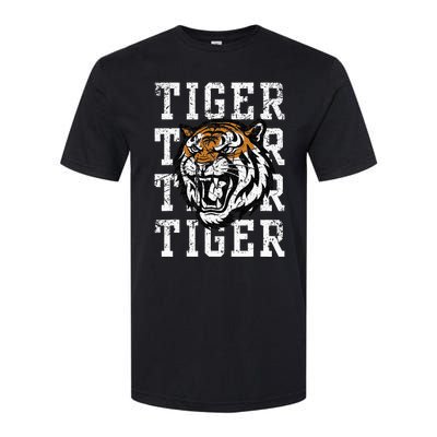 Retro Vintage Tiger Pride Tiger Mascot School Sports Team Softstyle® CVC T-Shirt