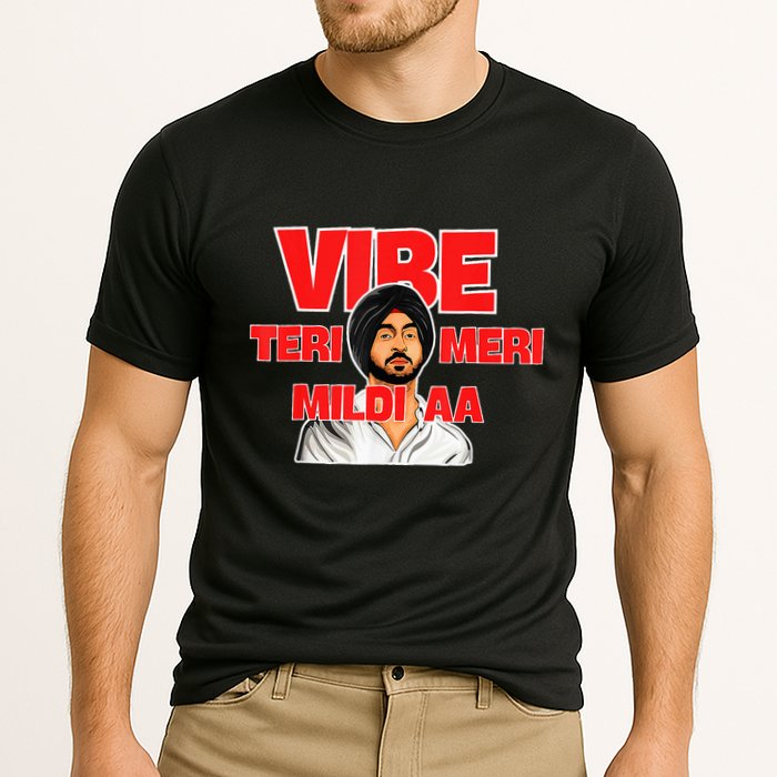 Retro Vibe Teri Meri Mildi Aa Desi Cooling Performance Crew T-Shirt