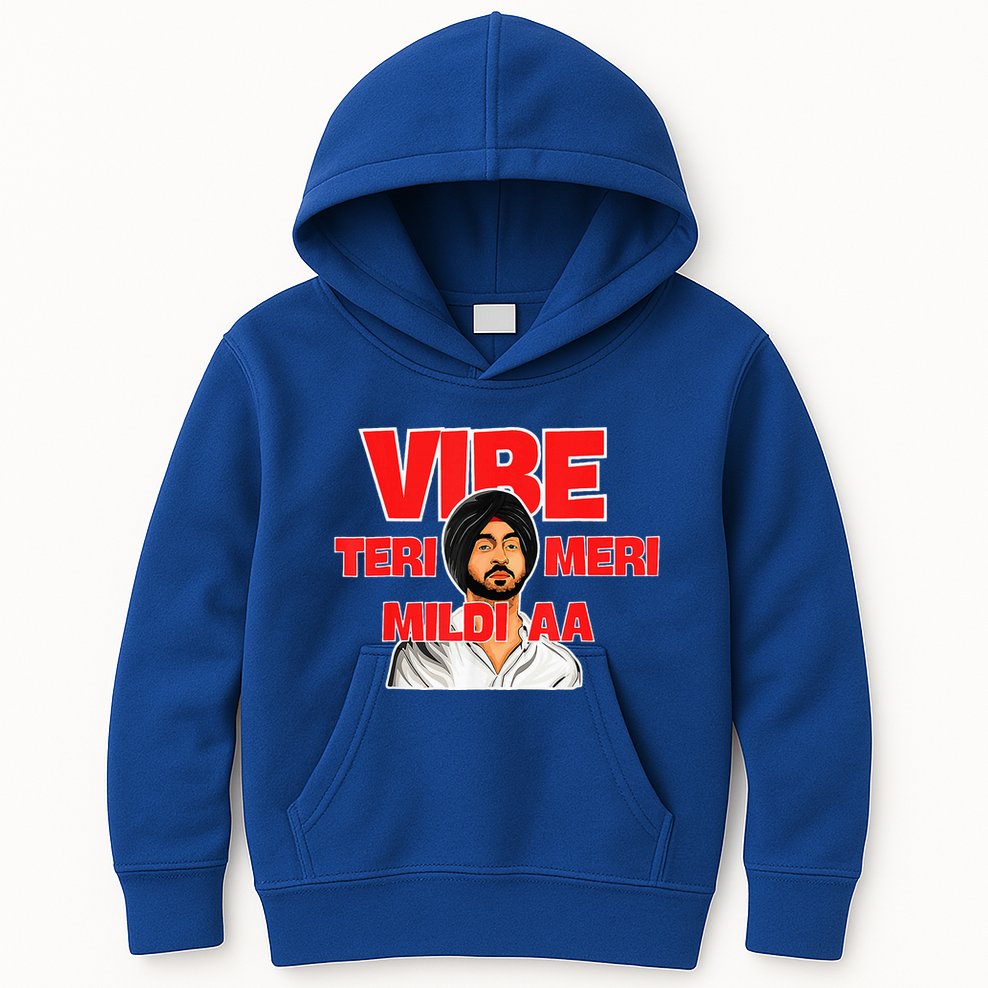 Retro Vibe Teri Meri Mildi Aa Desi Kids Hoodie