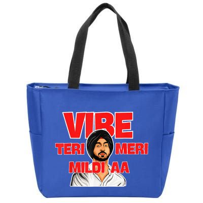 Retro Vibe Teri Meri Mildi Aa Desi Zip Tote Bag