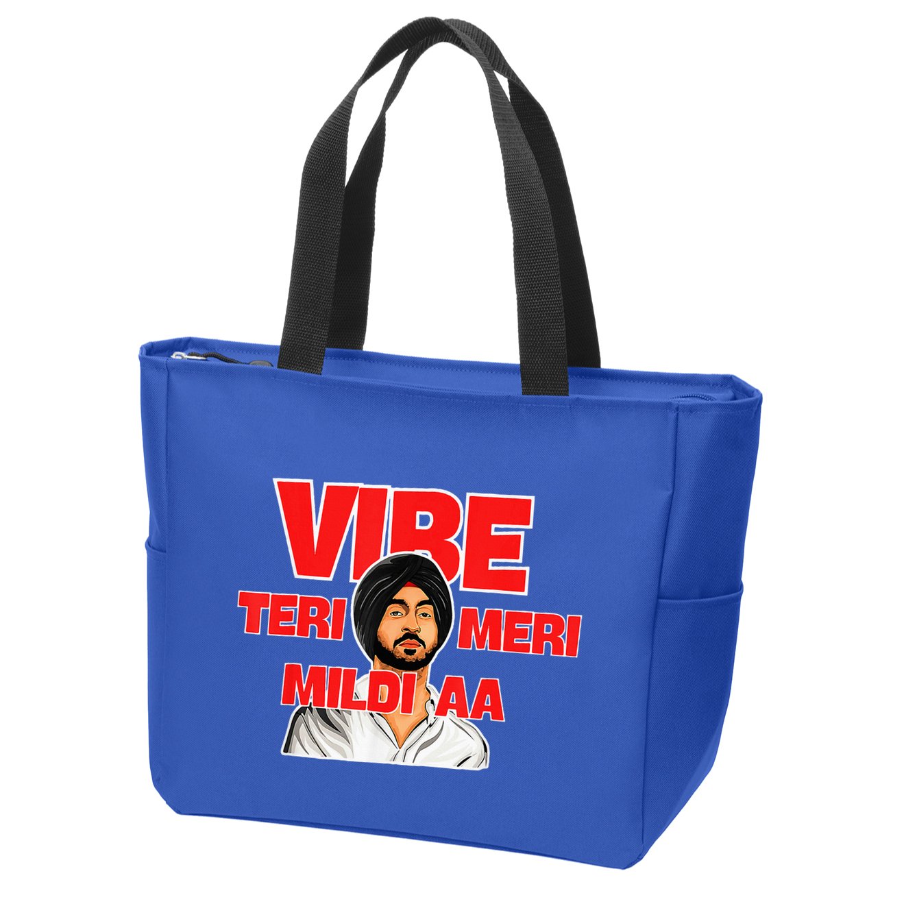 Retro Vibe Teri Meri Mildi Aa Desi Zip Tote Bag