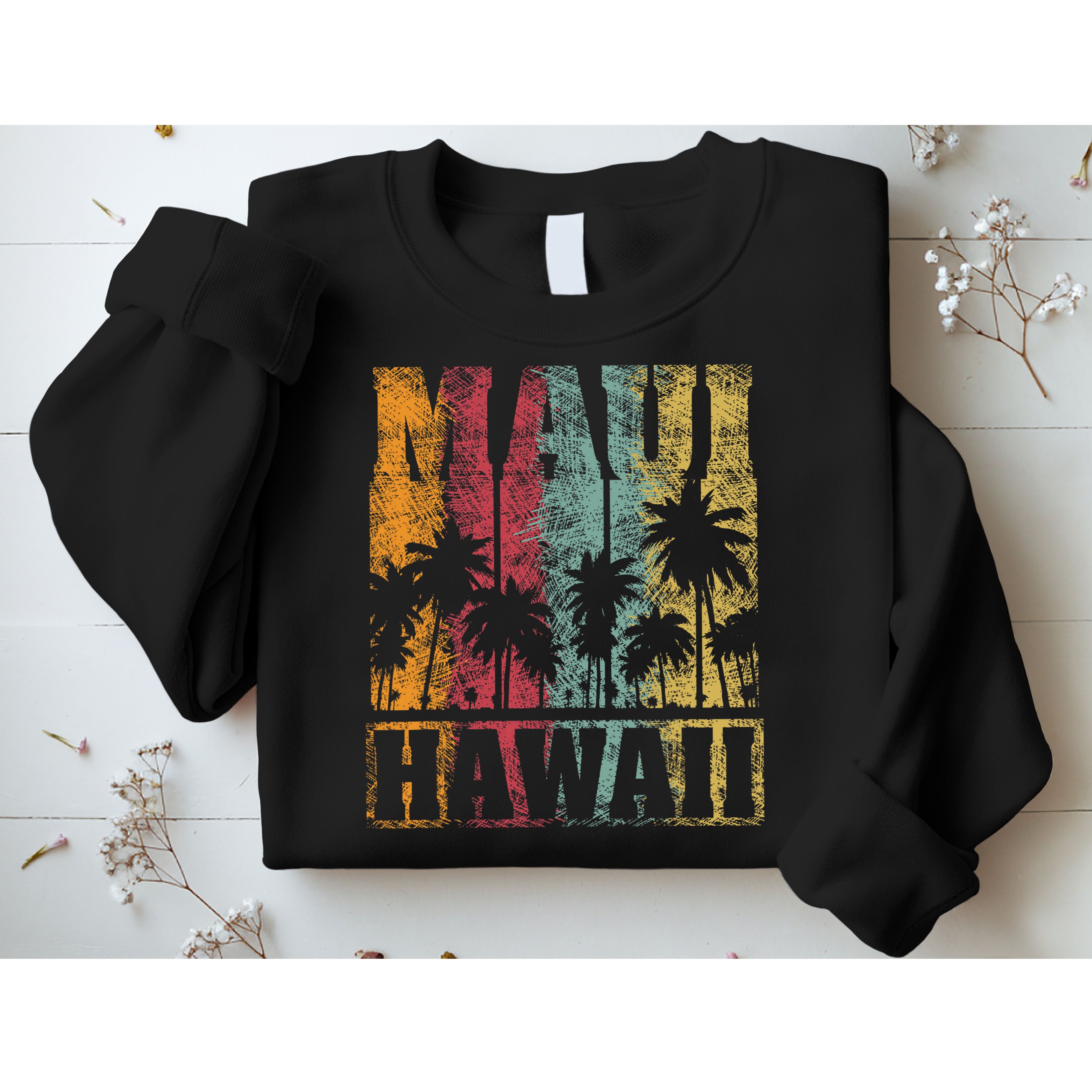 Retro Vintage Tropical Maui Hawaii Sweatshirt