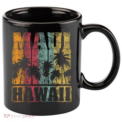 Retro Vintage Tropical Maui Hawaii 11oz C Handle Ceramic Mug