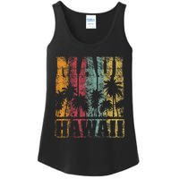 Retro Vintage Tropical Maui Hawaii Ladies Essential Tank