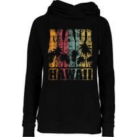 Retro Vintage Tropical Maui Hawaii Womens Funnel Neck Pullover Hood