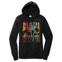 Retro Vintage Tropical Maui Hawaii Women's Pullover Hoodie