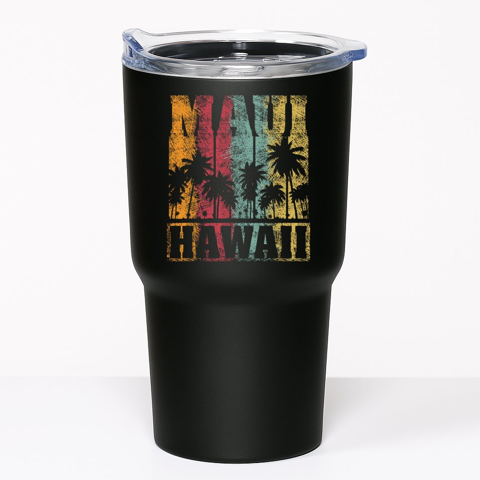 Retro Vintage Tropical Maui Hawaii Tumbler