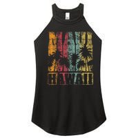 Retro Vintage Tropical Maui Hawaii Women's Perfect Tri Rocker Tank