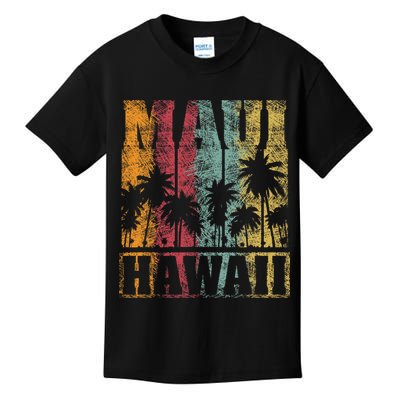 Retro Vintage Tropical Maui Hawaii Kids T-Shirt