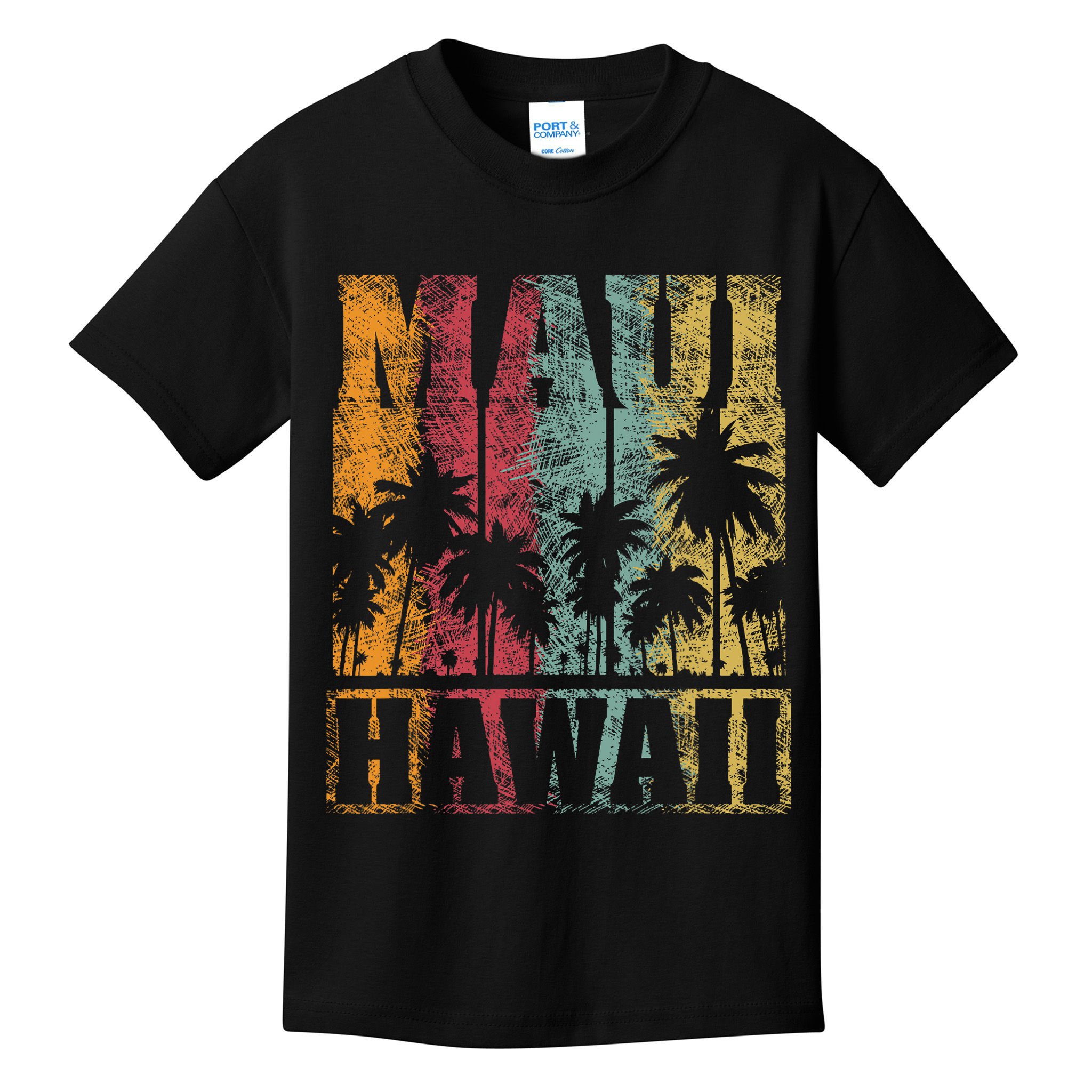 Retro Vintage Tropical Maui Hawaii Kids T-Shirt