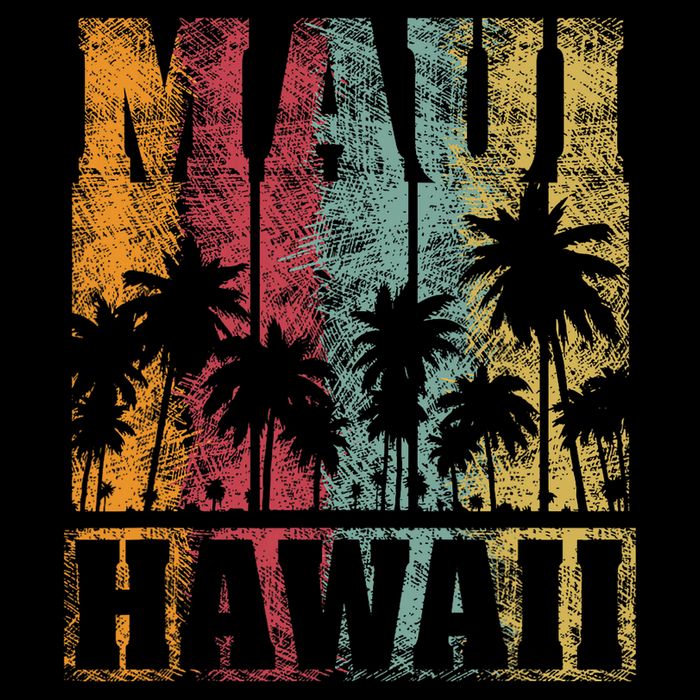 Retro Vintage Tropical Maui Hawaii Kids T-Shirt