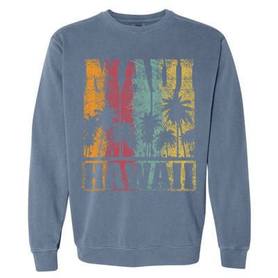Retro Vintage Tropical Maui Hawaii Garment-Dyed Sweatshirt