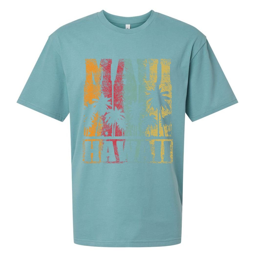 Retro Vintage Tropical Maui Hawaii Sueded Cloud Jersey T-Shirt