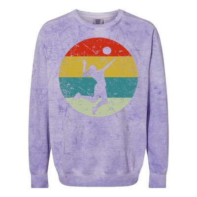 Retro Vintage Volleyball Colorblast Crewneck Sweatshirt