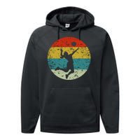 Retro Vintage Volleyball Performance Fleece Hoodie