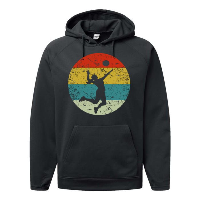 Retro Vintage Volleyball Performance Fleece Hoodie