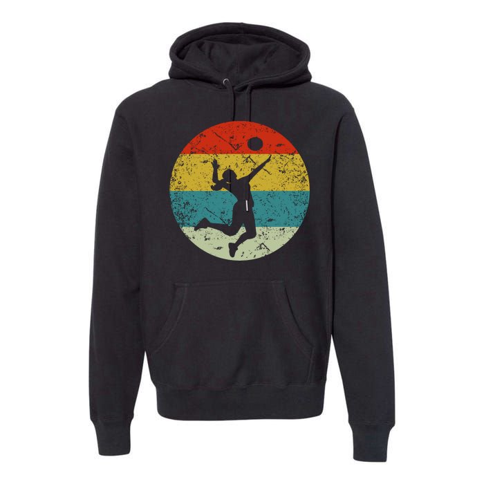 Retro Vintage Volleyball Premium Hoodie