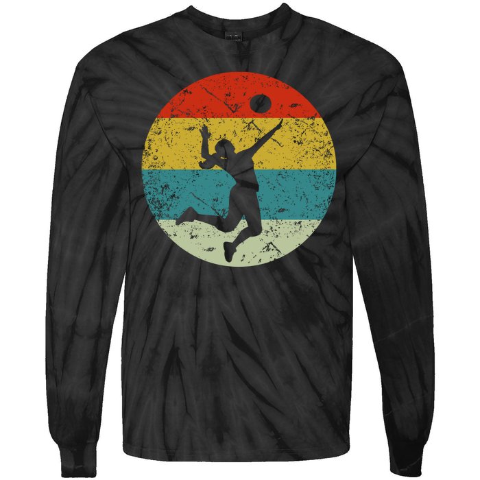 Retro Vintage Volleyball Tie-Dye Long Sleeve Shirt