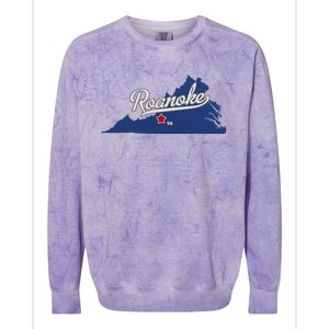 Roanoke Virginia VA Map Colorblast Crewneck Sweatshirt