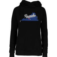 Roanoke Virginia VA Map Womens Funnel Neck Pullover Hood