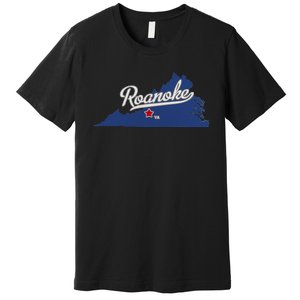 Roanoke Virginia VA Map Premium T-Shirt