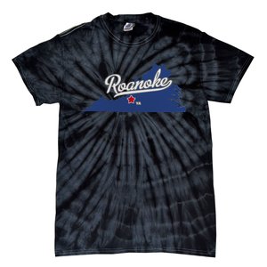 Roanoke Virginia VA Map Tie-Dye T-Shirt